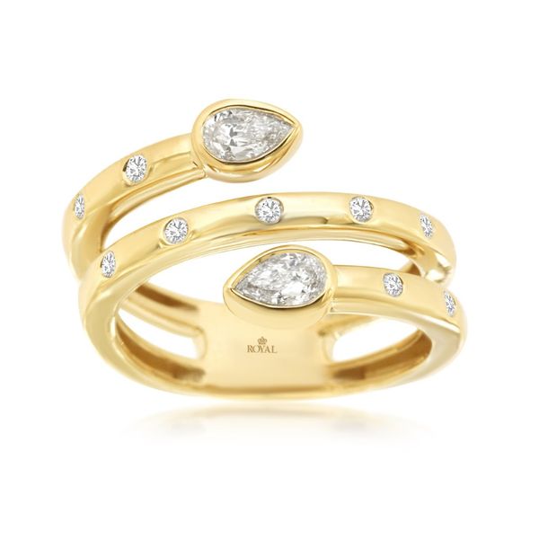 14k yellow gold natural diamond bypass ring Lake Saint Louis Jewelers Lake Saint Louis, MO