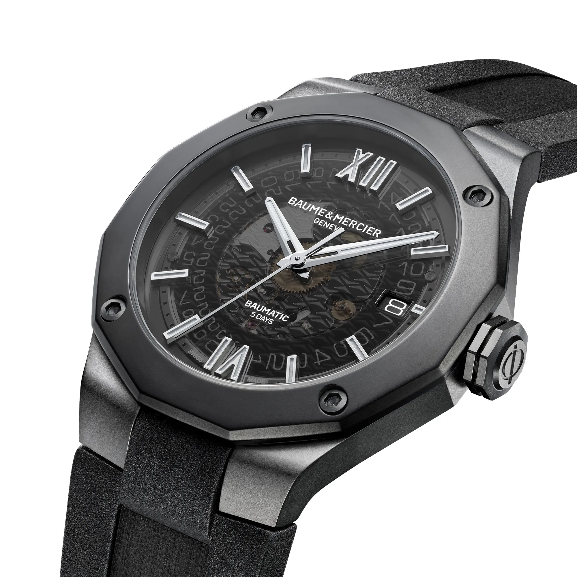 Baume & Mercier Riviera Automatic Watch Sapphire Gray Dial 42mm Image 4 La Mine d'Or Moncton, NB
