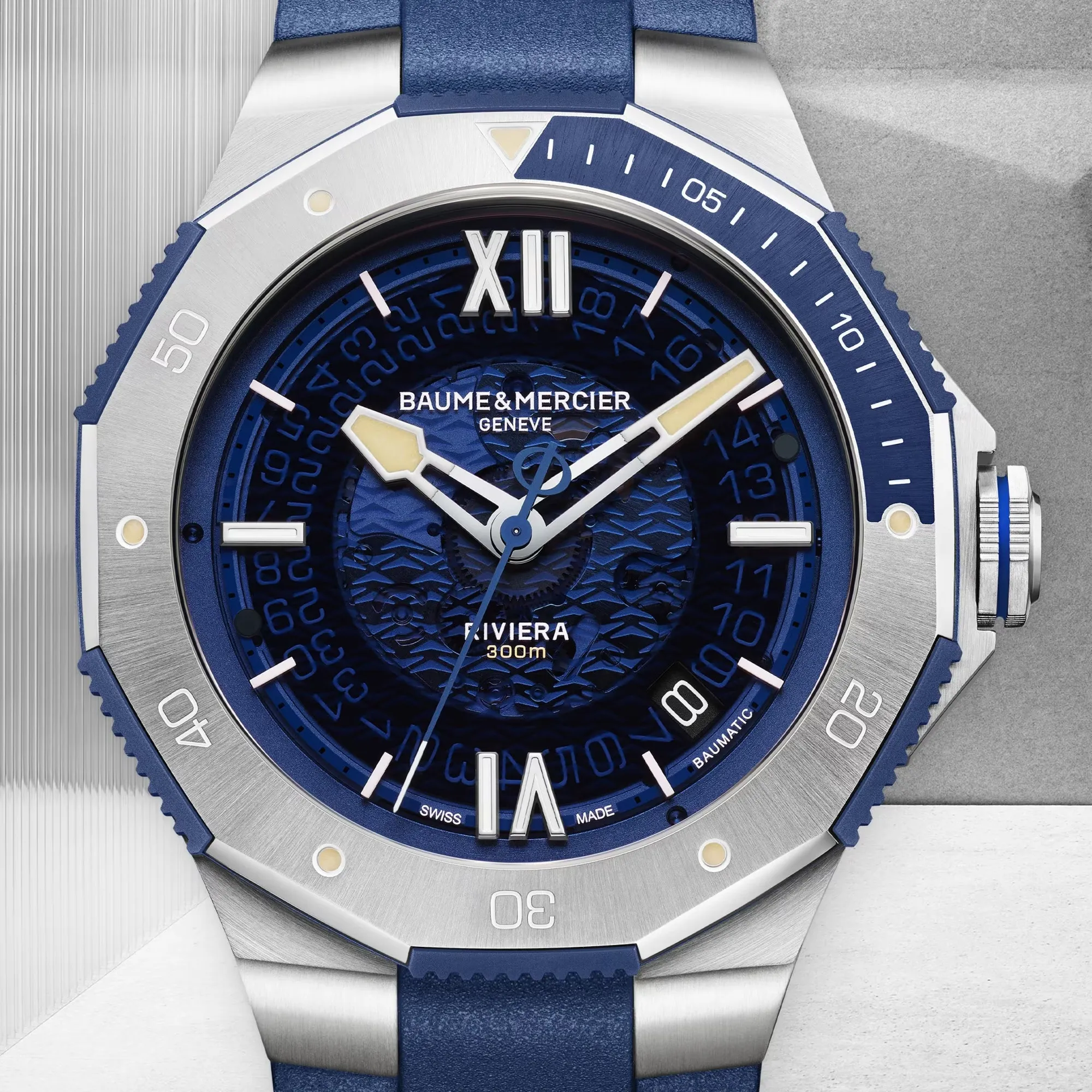 Baume & Mercier Riviera Automatic Watch Blue Dial Image 3 La Mine d'Or Moncton, NB