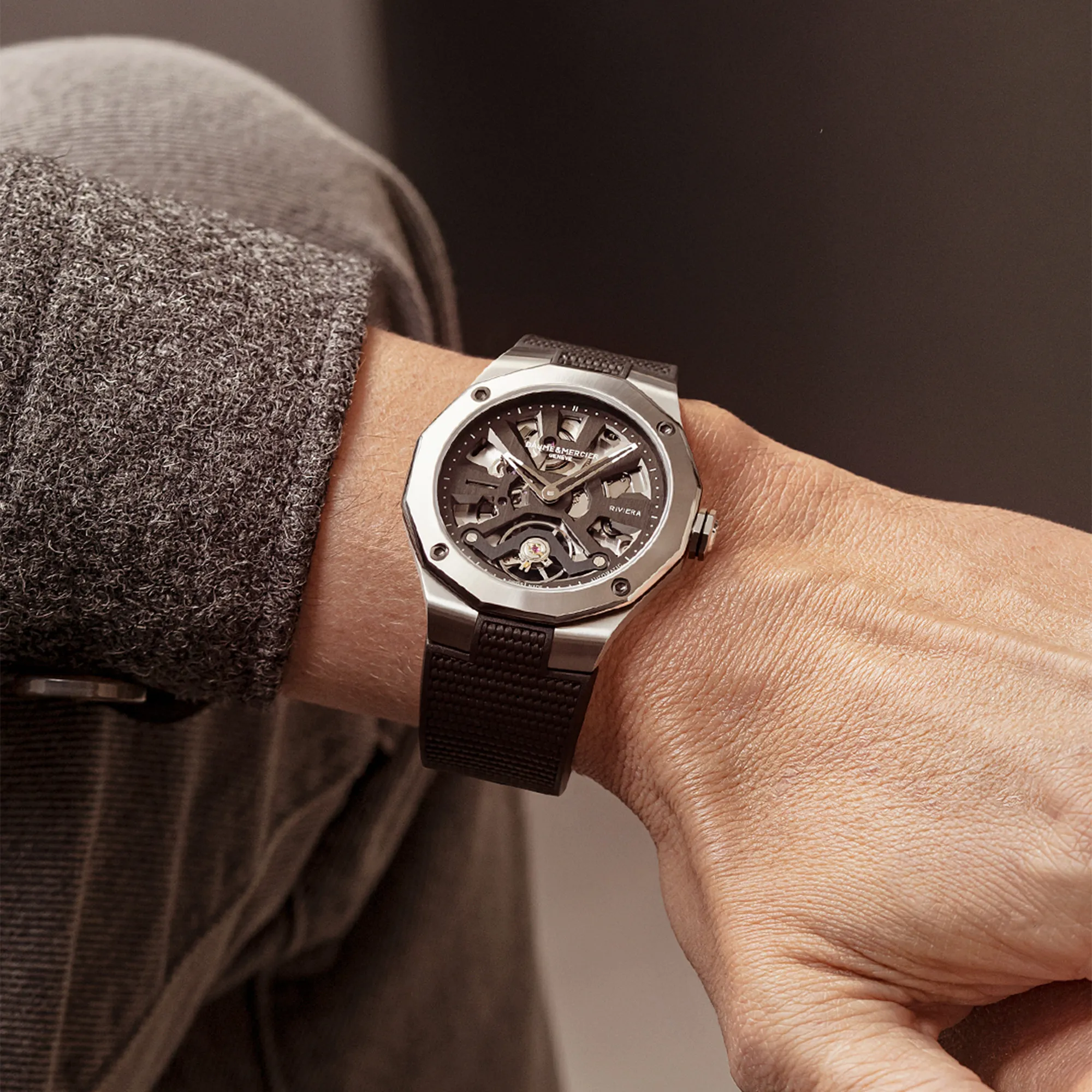 Baume & Mercier Riviera Automatic Watch Skeleton Dial 42mm Image 5 La Mine d'Or Moncton, NB