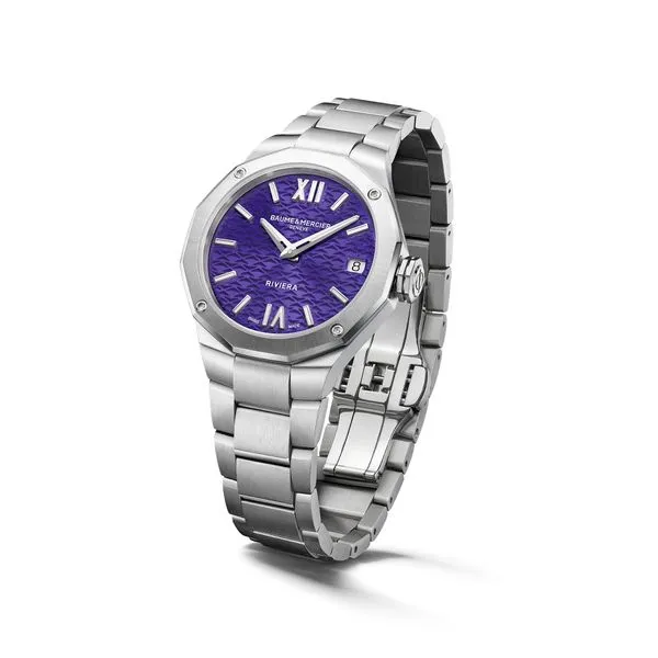 Baume & Mercier Riviera Quartz Watch Purple Dial Image 3 La Mine d'Or Moncton, NB