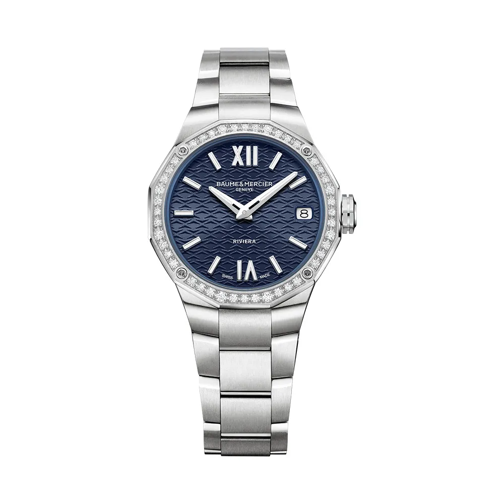 Baume & Mercier Riviera Quartz Watch Night Blue Dial 33mm La Mine d'Or Moncton, NB