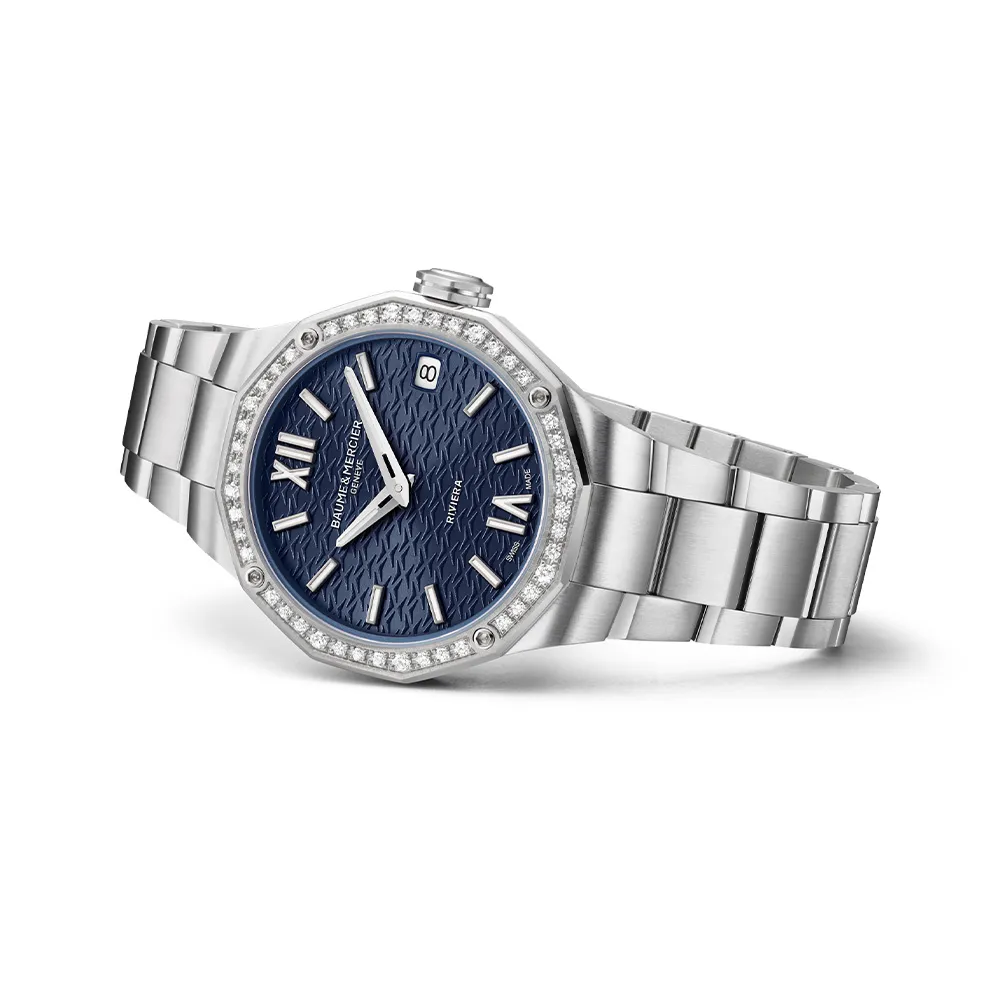 Baume & Mercier Riviera Quartz Watch Night Blue Dial 33mm Image 3 La Mine d'Or Moncton, NB
