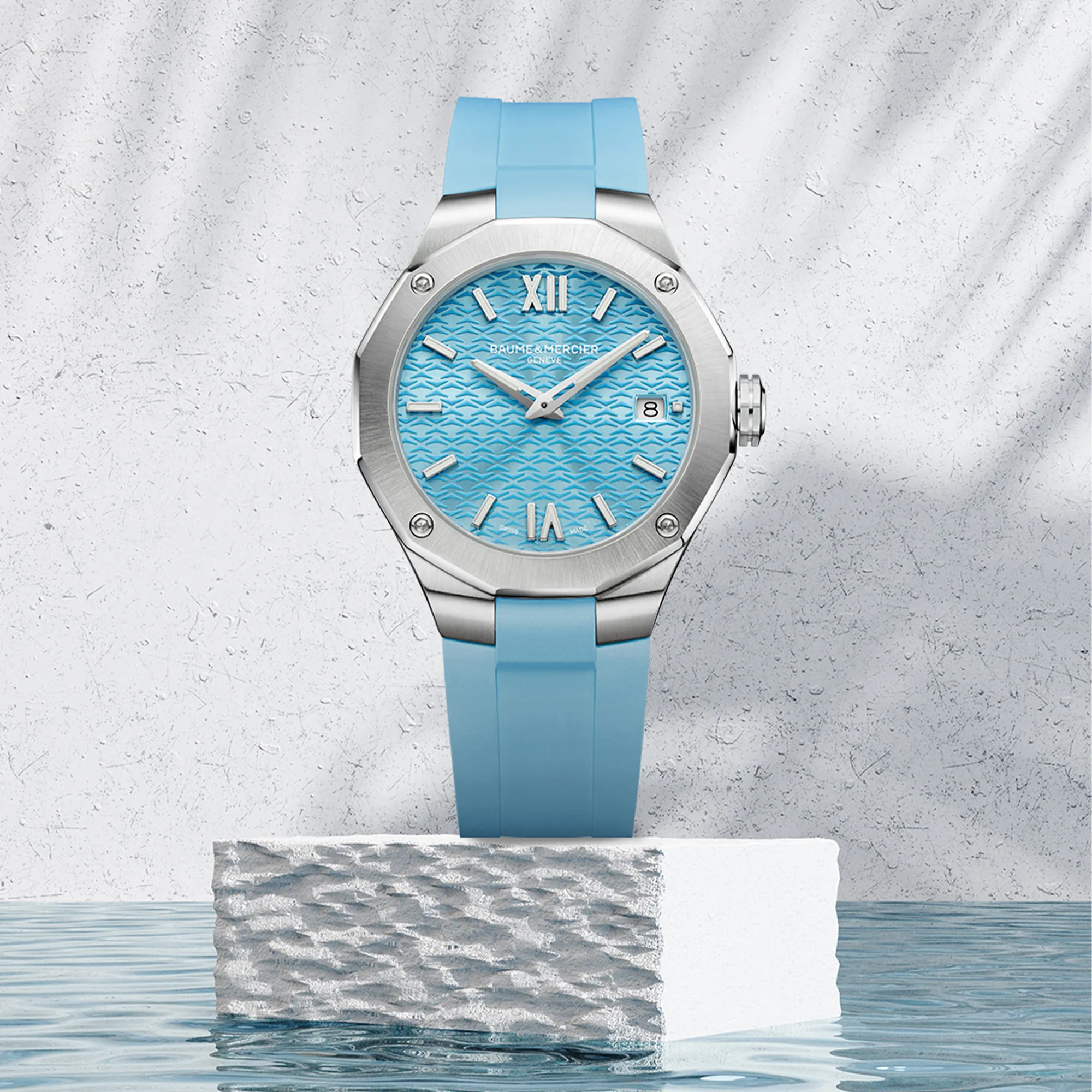 Baume & Mercier Riviera Quartz Watch Azure Blue Dial 36mm Image 4 La Mine d'Or Moncton, NB