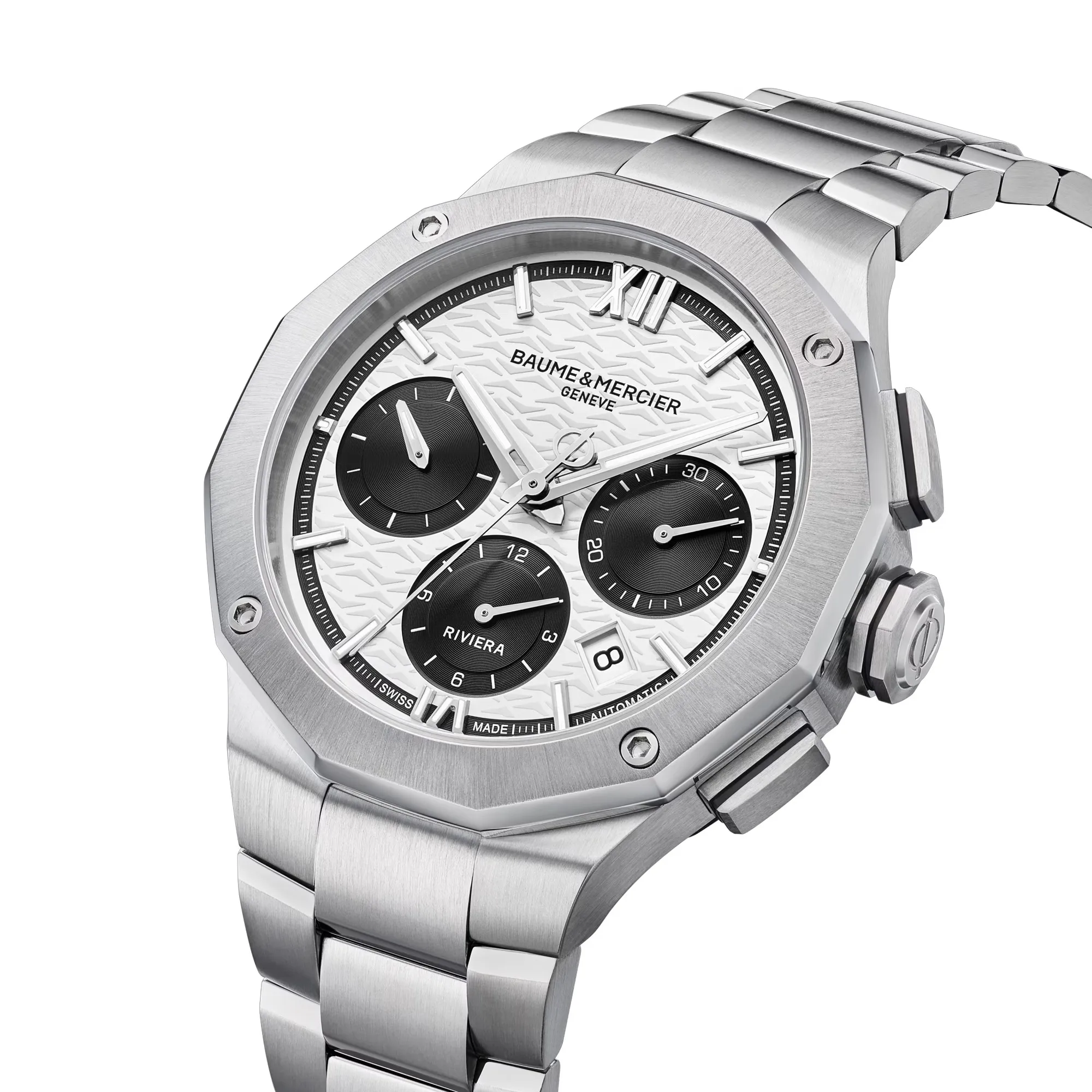 Baume & Mercier Riviera Automatic Chronograph White Dial 41mm Image 3 La Mine d'Or Moncton, NB