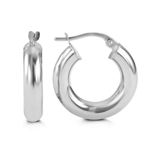 Bella Classic 10kt White Gold Hoop Earrings La Mine d'Or Moncton, NB