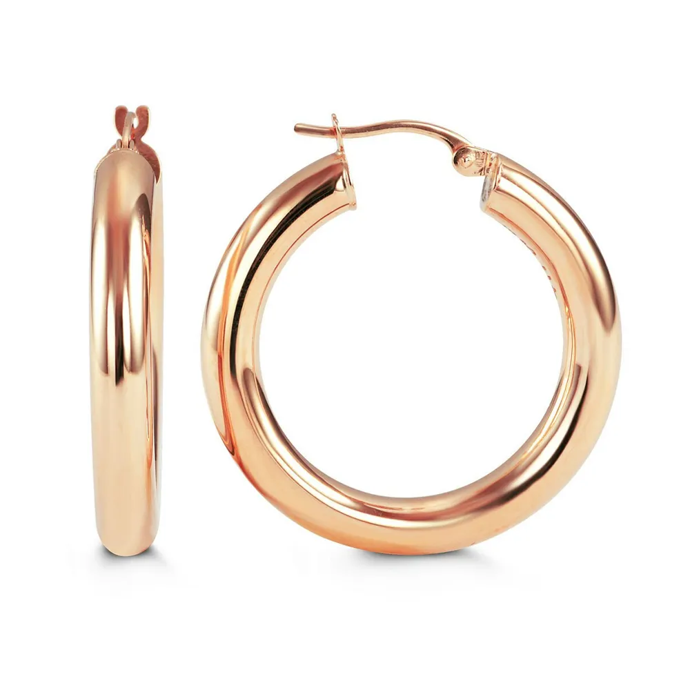 Bella Classic 10kt Rose Gold Large Hoop Earrings La Mine d'Or Moncton, NB