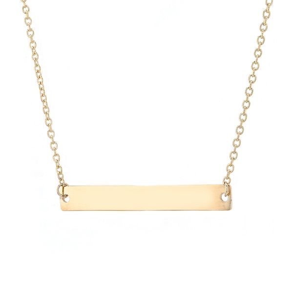 14kt Yellow Gold Small Bar Necklace Image 2 La Mine d'Or Moncton, NB
