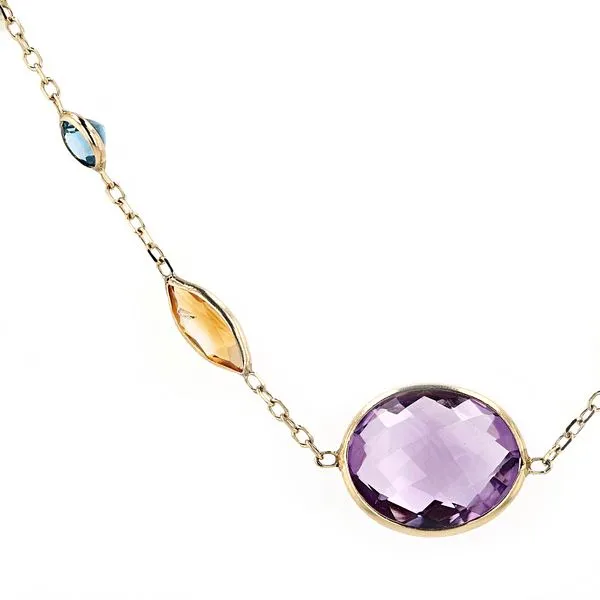 14kt Yellow Gold Necklace With Semi Precious Gemstones Image 2 La Mine d'Or Moncton, NB