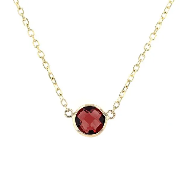 14kt Yellow Gold Necklace With Genuine Garnet Gemstone La Mine d'Or Moncton, NB