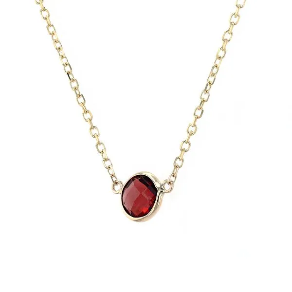 14kt Yellow Gold Necklace With Genuine Garnet Gemstone Image 2 La Mine d'Or Moncton, NB