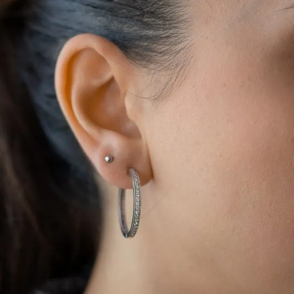 0.50tw Diamond Round Brilliant Hoop Earrings Image 4 La Mine d'Or Moncton, NB