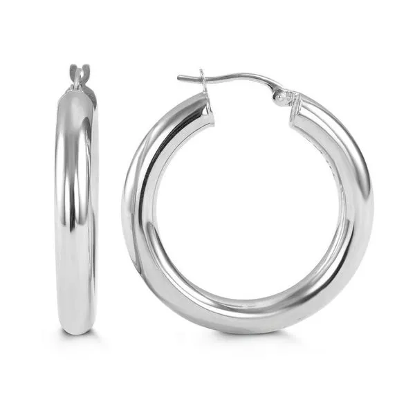 Bella Classic 10kt White Gold Large Hoop Earrings La Mine d'Or Moncton, NB