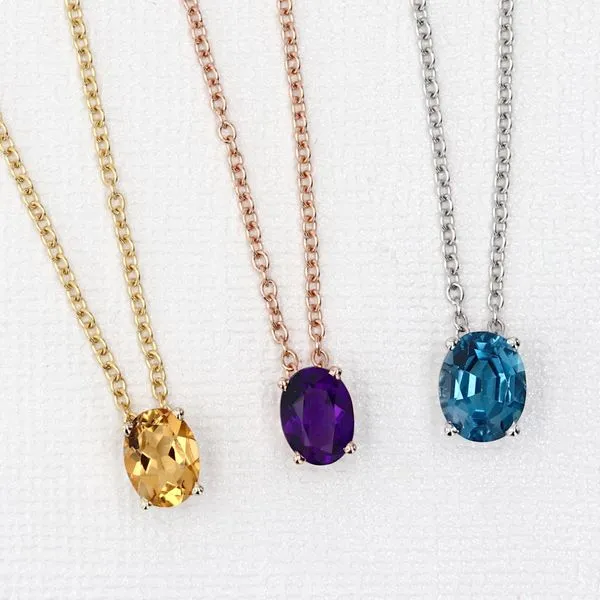 1.00ct Oval Citrine Solitaire Pendant 14kt Yellow Gold Image 3 La Mine d'Or Moncton, NB