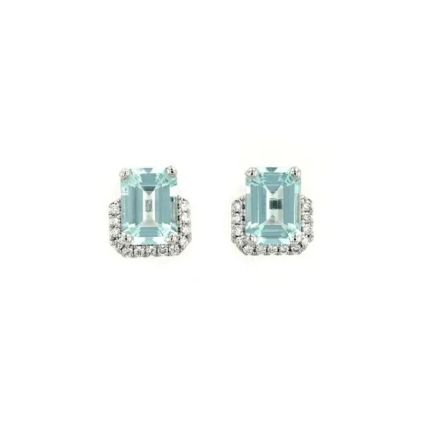 2.15tw Mint Blue Green Beryl and Diamond Stud Earrings La Mine d'Or Moncton, NB