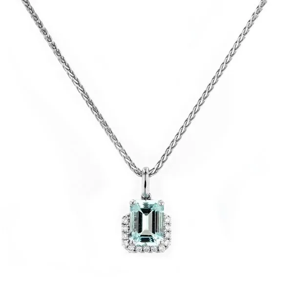 1.53tw Mint Blue Green Beryl and Diamond Pendant La Mine d'Or Moncton, NB