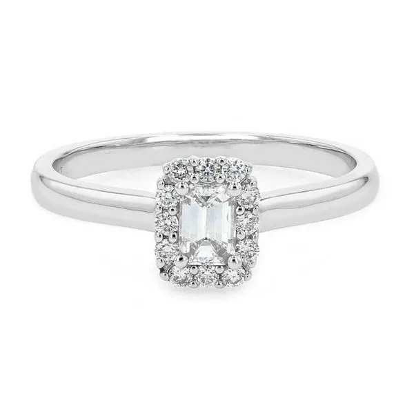 0.40tw Emerald Diamond Halo Engagement Ring La Mine d'Or Moncton, NB