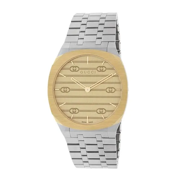 Gucci 25H Gold Plated and Steel Watch 34mm La Mine d'Or Moncton, NB