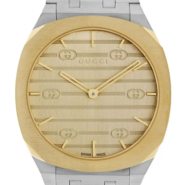 Gucci 25H Gold Plated and Steel Watch 34mm Image 4 La Mine d'Or Moncton, NB
