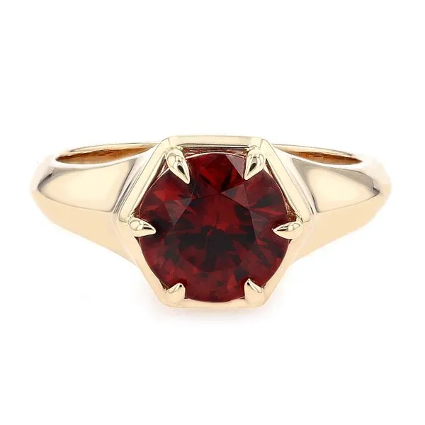 2.20ct Tanga Red Garnet Solitaire Ring 14kt Yellow Gold La Mine d'Or Moncton, NB