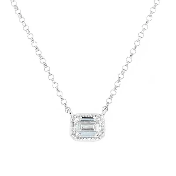 0.50ct Diamond Emerald Cut Bezel Necklace La Mine d'Or Moncton, NB