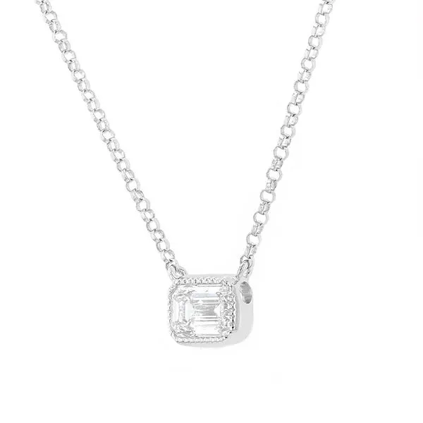 0.50ct Diamond Emerald Cut Bezel Necklace Image 2 La Mine d'Or Moncton, NB