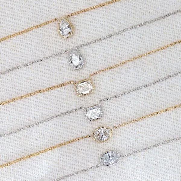 0.50ct Diamond Emerald Cut Bezel Necklace Image 4 La Mine d'Or Moncton, NB