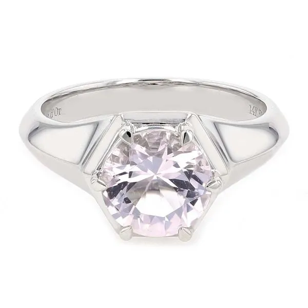 1.20ct Round Solitaire Morganite Ring 14kt White Gold La Mine d'Or Moncton, NB