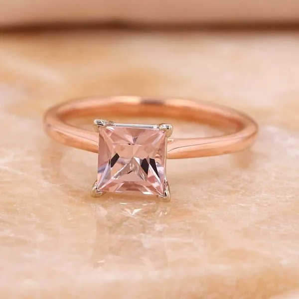 1.00ct Morganite Princess Solitaire Ring Image 3 La Mine d'Or Moncton, NB