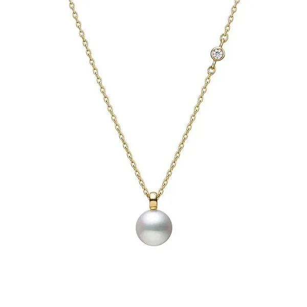 Mikimoto 7mm Akoya A+ Cultured Pearl and Diamond Pendant La Mine d'Or Moncton, NB