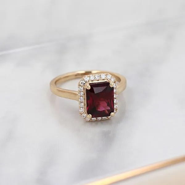 2.93tw Radiant Garnet & Diamond Halo Fashion Ring Image 3 La Mine d'Or Moncton, NB