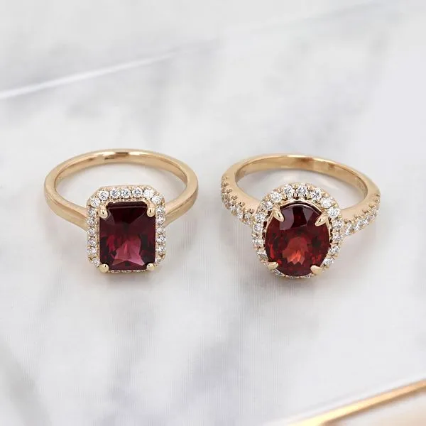 2.93tw Radiant Garnet & Diamond Halo Fashion Ring Image 4 La Mine d'Or Moncton, NB