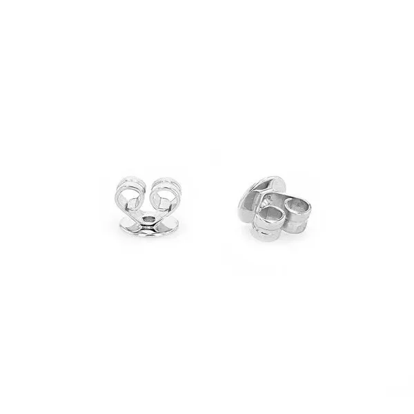 0.40tw Ruby and Diamond Halo Stud Earrings in 18kt White Gold Image 2 La Mine d'Or Moncton, NB