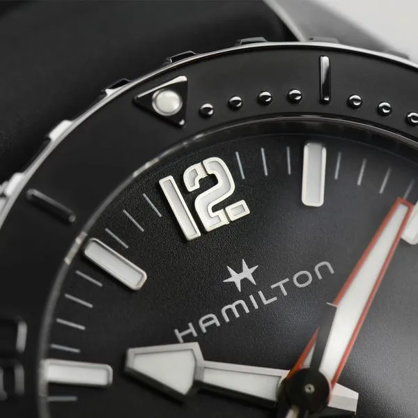 Hamilton Khaki Navy Frogman Automatic Watch Black Dial 46mm Image 5 La Mine d'Or Moncton, NB