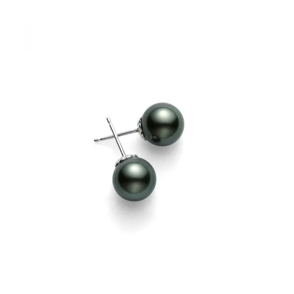 Mikimoto 8mm Black South Sea Pearl Stud Earrings Image 2 La Mine d'Or Moncton, NB