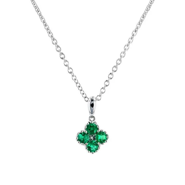 0.40tw Emerald & Diamond Clover Pendant La Mine d'Or Moncton, NB