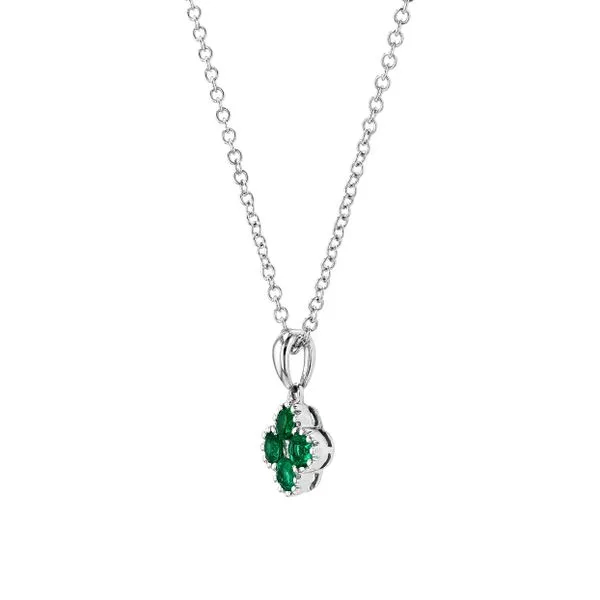 0.40tw Emerald & Diamond Clover Pendant Image 2 La Mine d'Or Moncton, NB