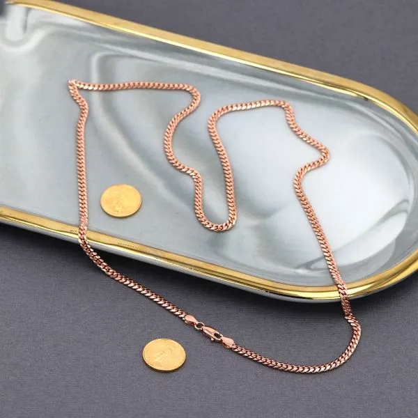 3.3m Cuban Link 14kt Rose Gold Chain 24" Image 3 La Mine d'Or Moncton, NB
