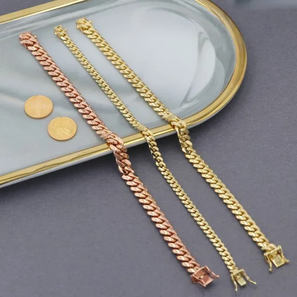 8" Cuban Link 14kt Rose Gold Bracelet Image 4 La Mine d'Or Moncton, NB