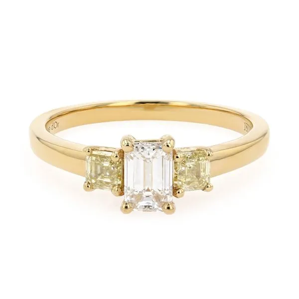 0.95tw Brooklyn Emerald Diamond Three Stone Engagement Ring La Mine d'Or Moncton, NB