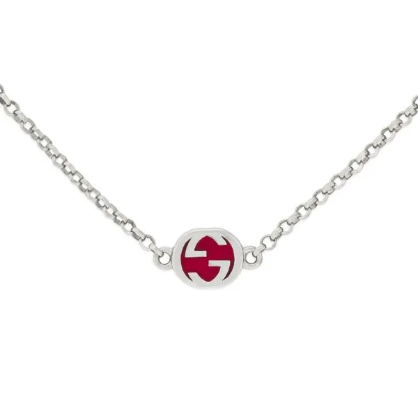 Gucci Interlocking G Silver Muliticolor Necklace Image 2 La Mine d'Or Moncton, NB