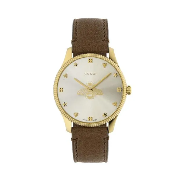 Gucci G-Timeless Watch with Bee - Brown 36mm La Mine d'Or Moncton, NB