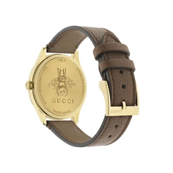 Gucci G-Timeless Watch with Bee - Brown 36mm Image 3 La Mine d'Or Moncton, NB