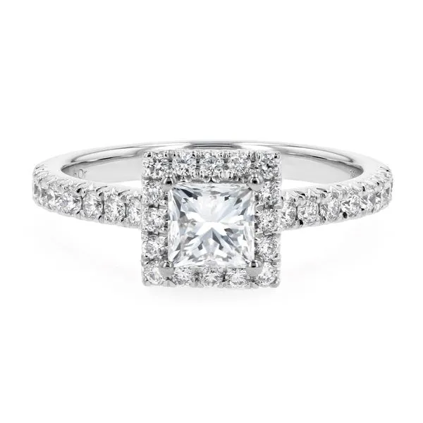1.15tw Princess Canadian Diamond Halo Pave Engagement Ring La Mine d'Or Moncton, NB