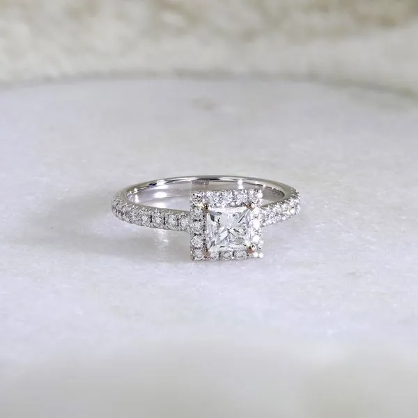 1.15tw Princess Canadian Diamond Halo Pave Engagement Ring Image 3 La Mine d'Or Moncton, NB