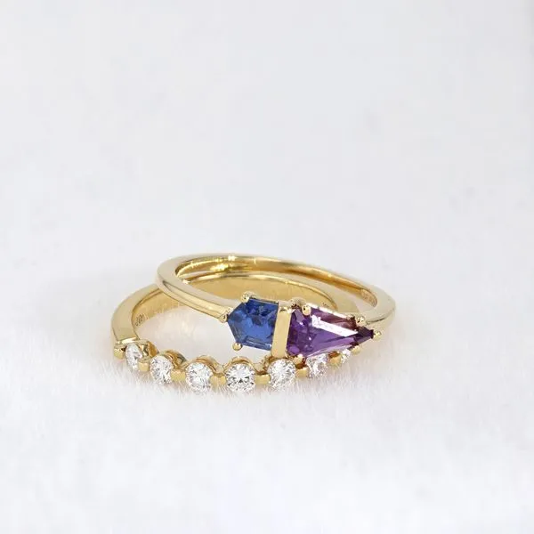 1.35tw Blue & Purple Sapphire Toi et Moi Ring Image 3 La Mine d'Or Moncton, NB