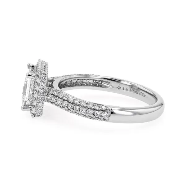 1.80tw Princess Diamond Halo Pave Engagement Ring Image 2 La Mine d'Or Moncton, NB