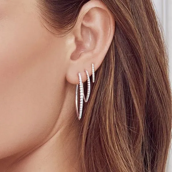 0.75tw Shy Creation Eternal Diamond Hoop Earrings Image 2 La Mine d'Or Moncton, NB