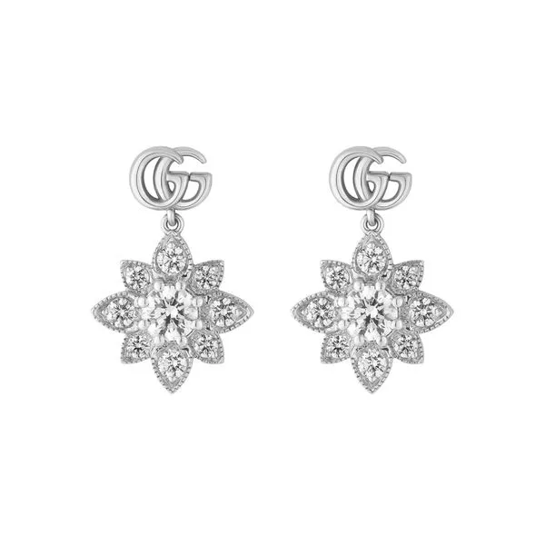 Gucci Flora 0.66tw Diamond Double G Drop Stud Earrings La Mine d'Or Moncton, NB