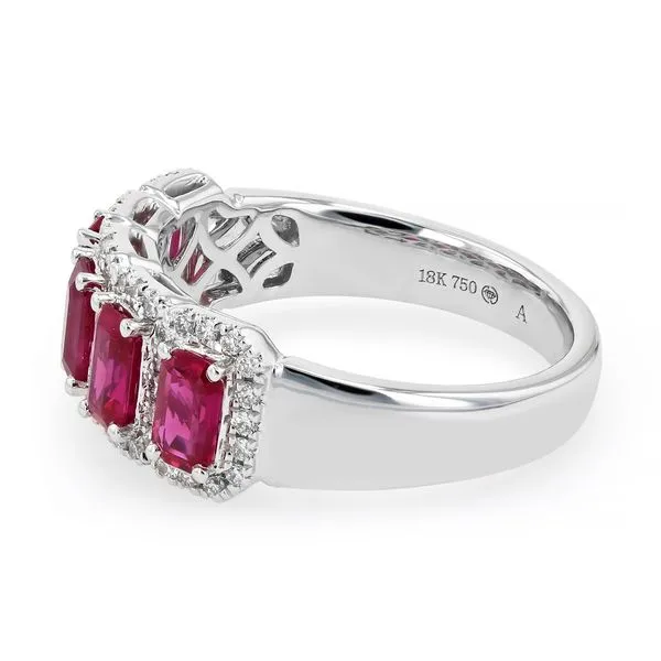 2.20tw Ruby & Diamond Fashion Ring in 18kt White Gold Image 2 La Mine d'Or Moncton, NB